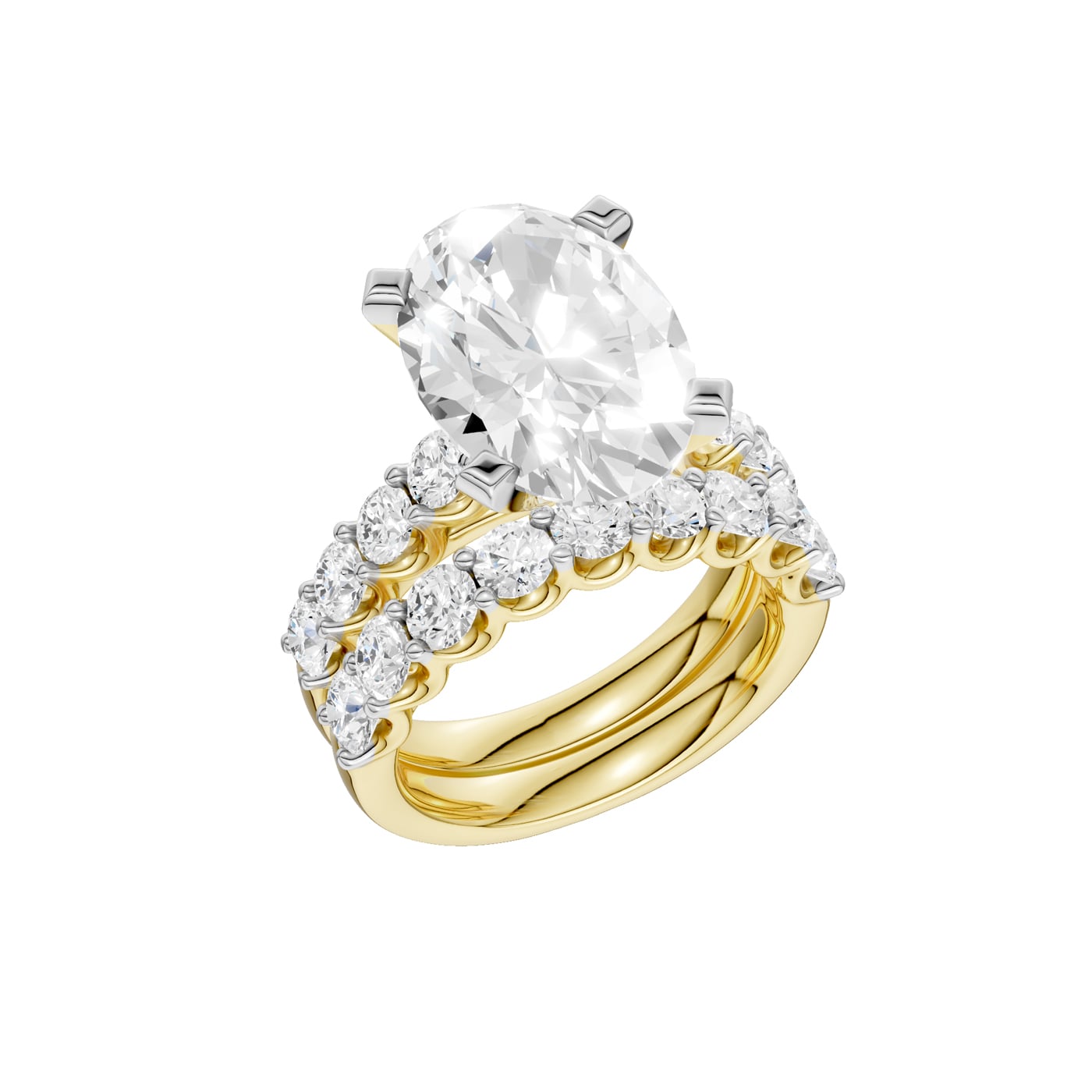 14K 9.00 CT Lab Grown Diamond Bridal Set - Image 3