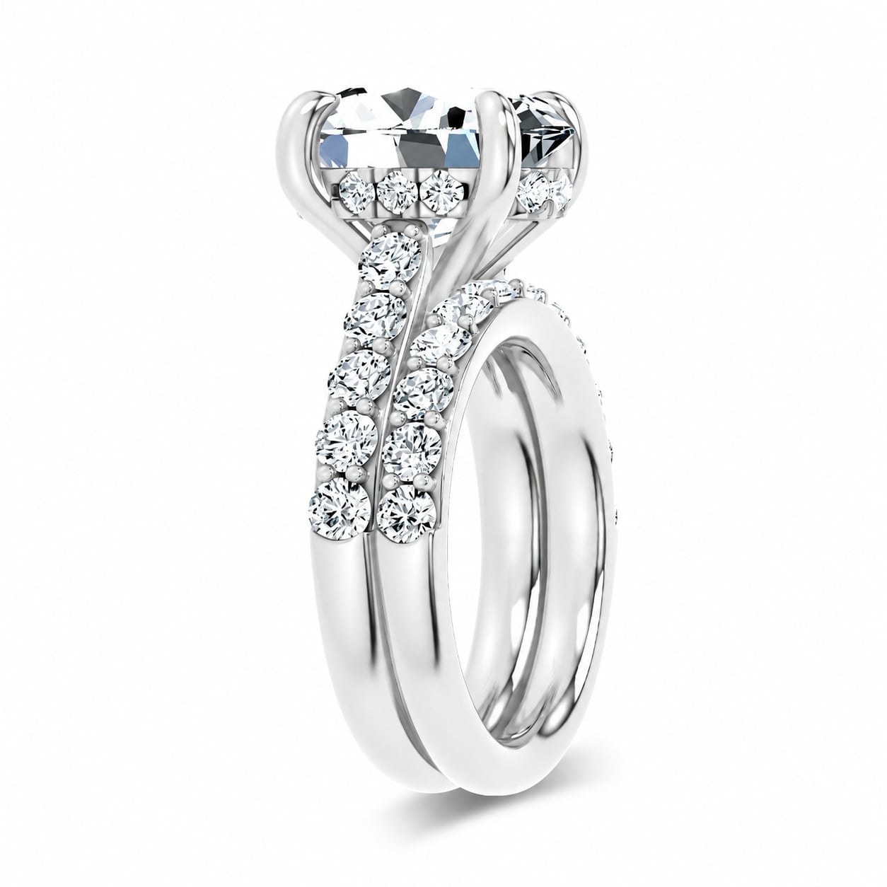 14K 7.00 CT Lab Grown Diamond Bridal Set - Image 2