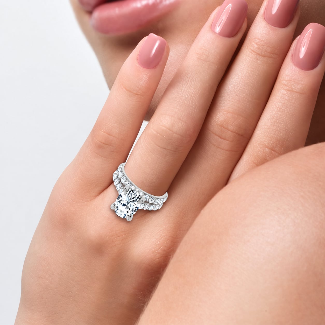 14K 7.00 CT Lab Grown Diamond Bridal Set - Image 4