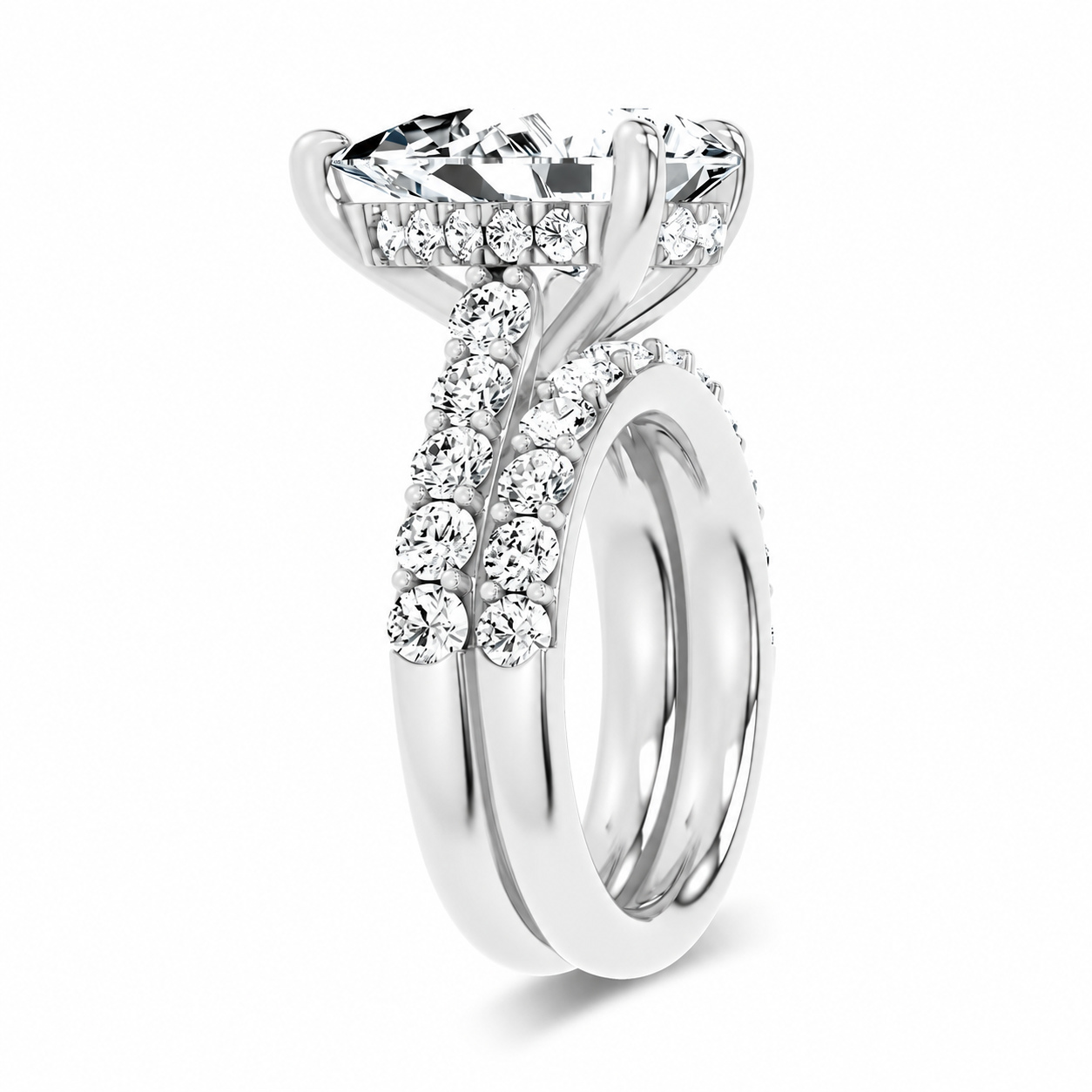 14K 7.00 CT Lab Grown Diamond Bridal Set - Image 3