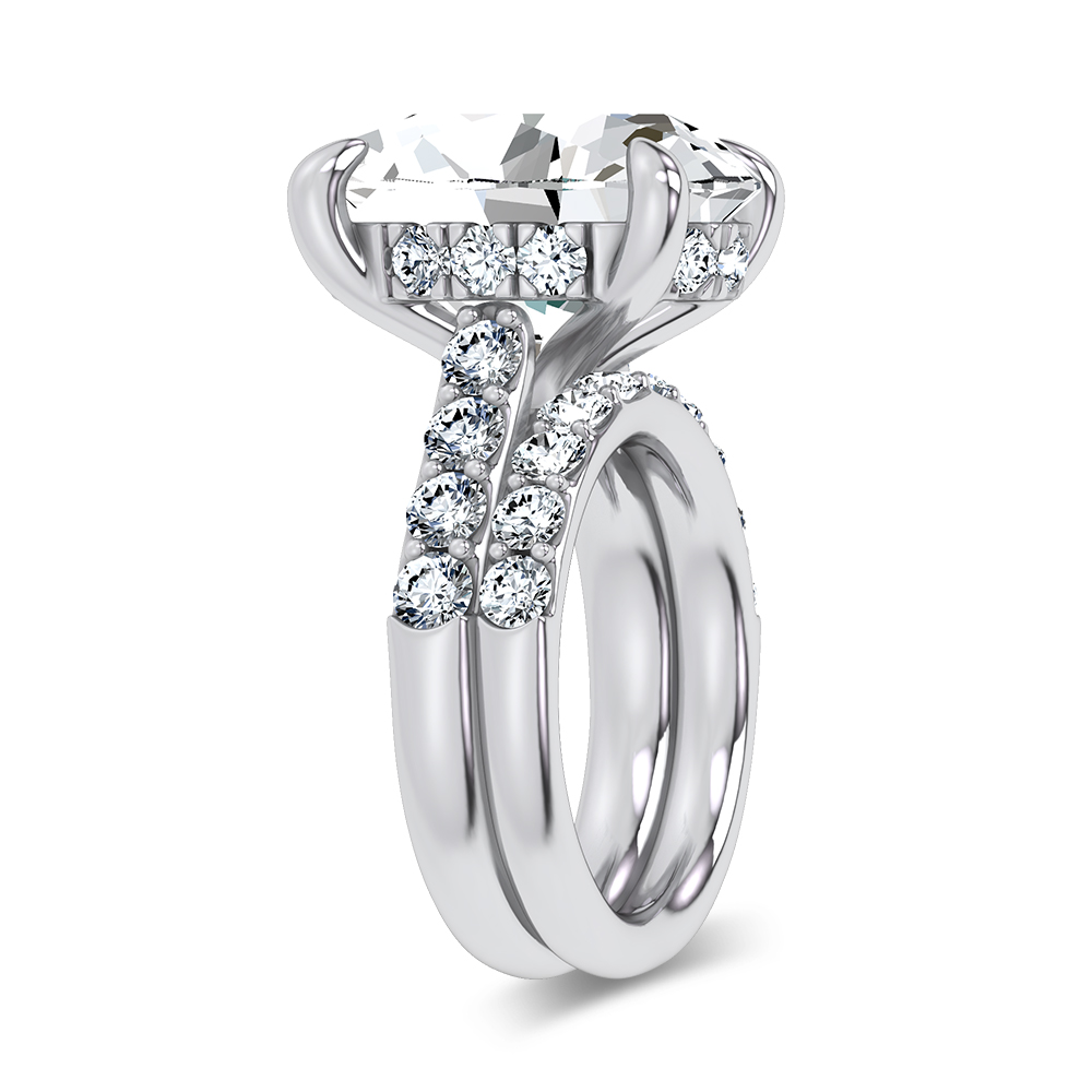 14K 12.46 CT Lab Grown Diamond Bridal Set - Image 2