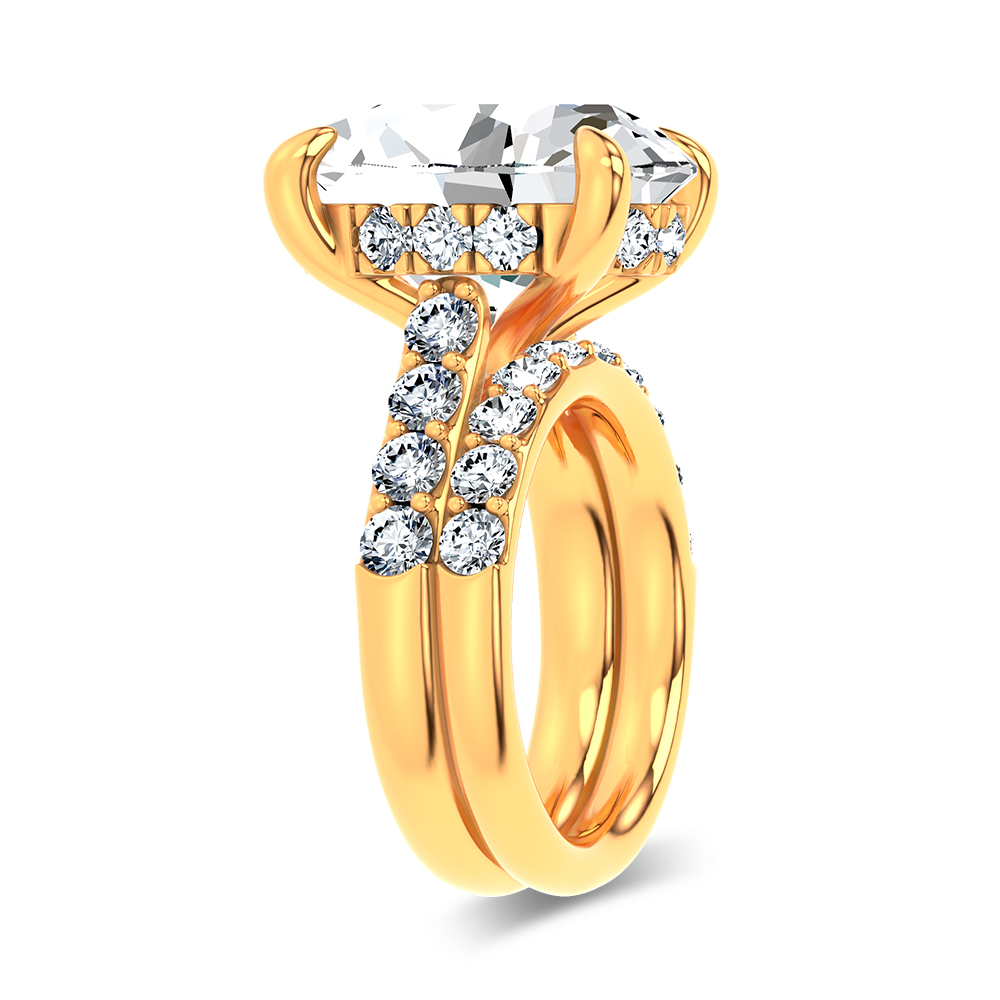14K 12.46 CT Lab Grown Diamond Bridal Set - Image 2