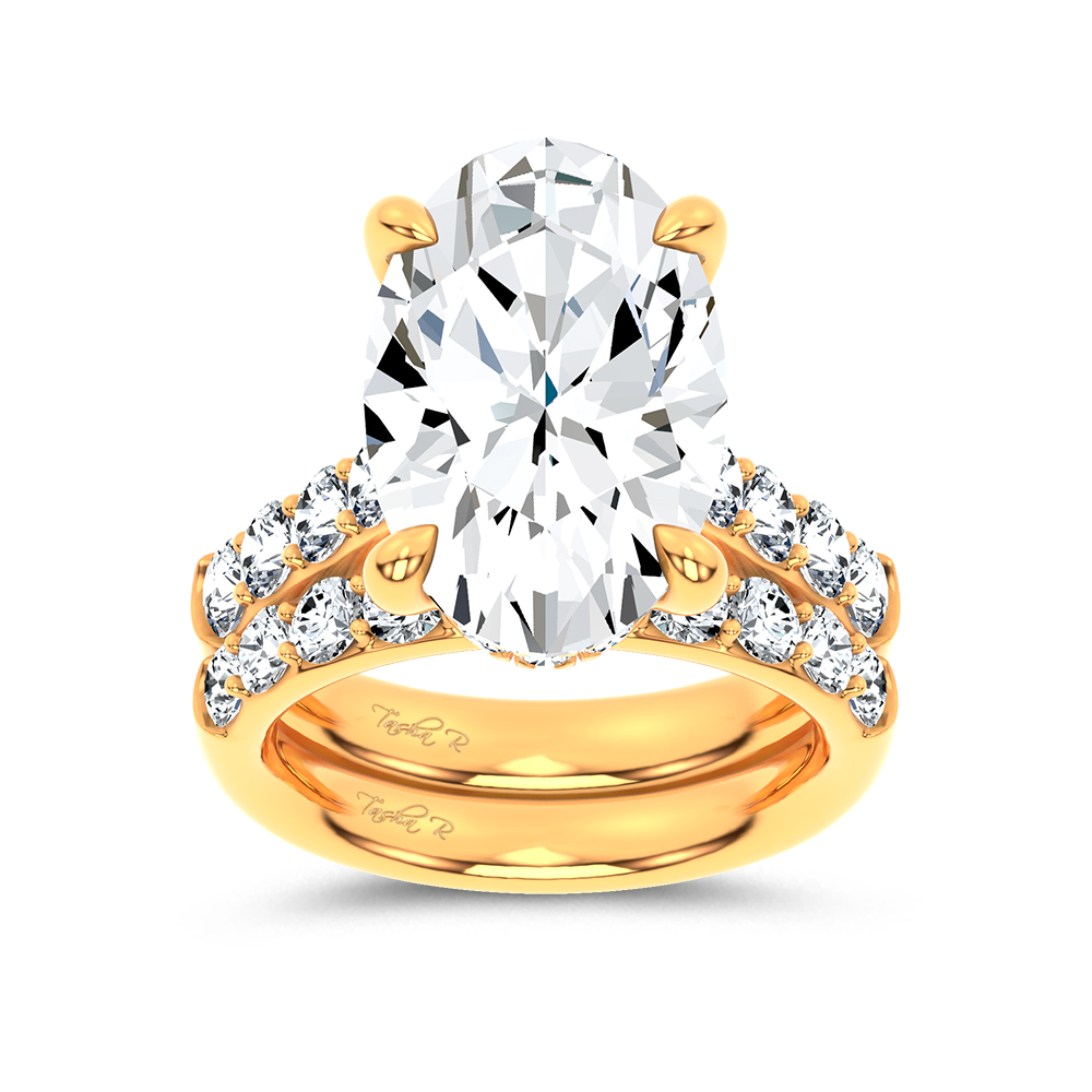 14K 9.25 CT Lab Grown Diamond Bridal Set