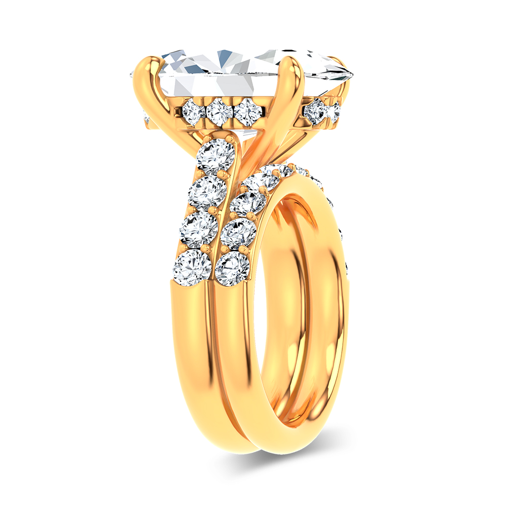 14K 9.25 CT Lab Grown Diamond Bridal Set - Image 2